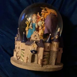 Beauty and beast vintage music snow globe